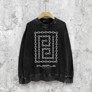 Purple Brand Mens Black Textured Jersey T Shirt Men's